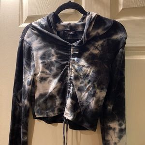 Streetwear Society Tie Dye Crop Hoodie